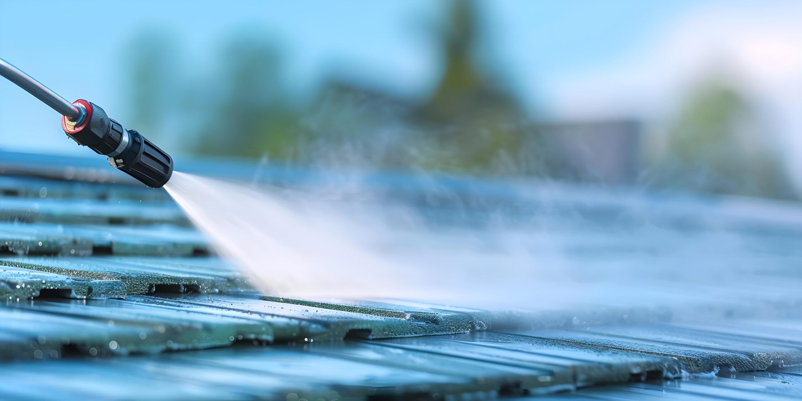 Nettoyage de toiture au jet d'eau